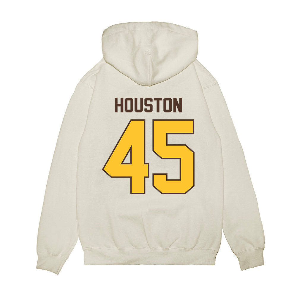Wyoming - NCAA Football : Charlie Houston - Vintage Helmet Premium Hooded Sweatshirt-1