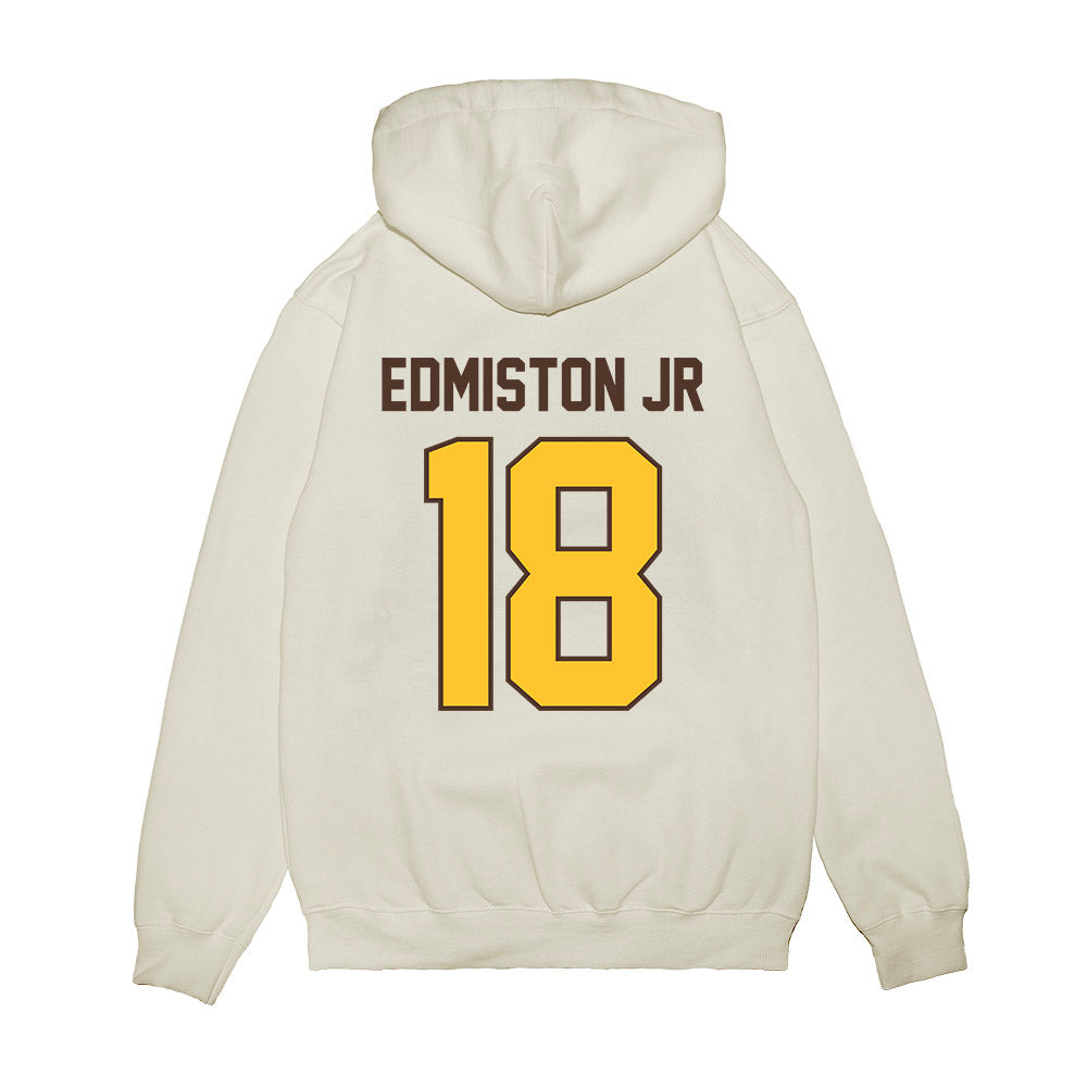 Wyoming - NCAA Football : Bart Edmiston Jr - Vintage Helmet Premium Hooded Sweatshirt-1
