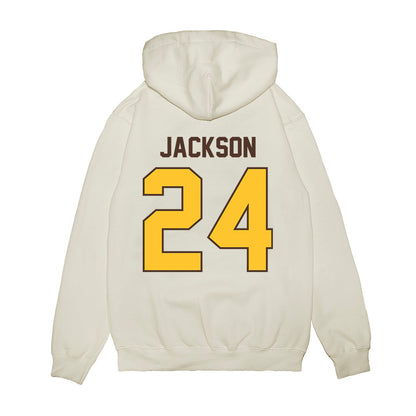 Wyoming - NCAA Football : Drew Jackson - Vintage Helmet Premium Hooded Sweatshirt-1