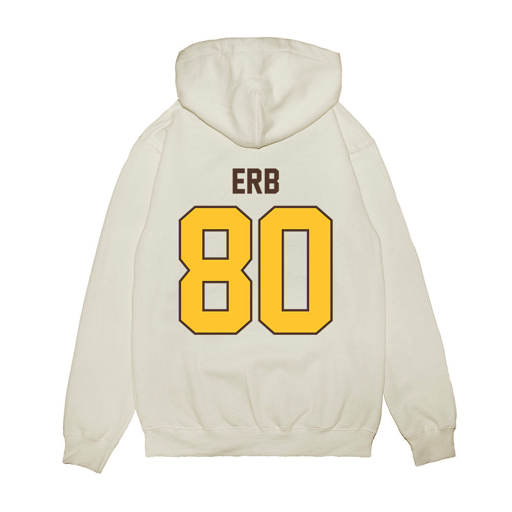 Wyoming - NCAA Football : Justin Erb - Vintage Helmet Premium Hooded Sweatshirt-1