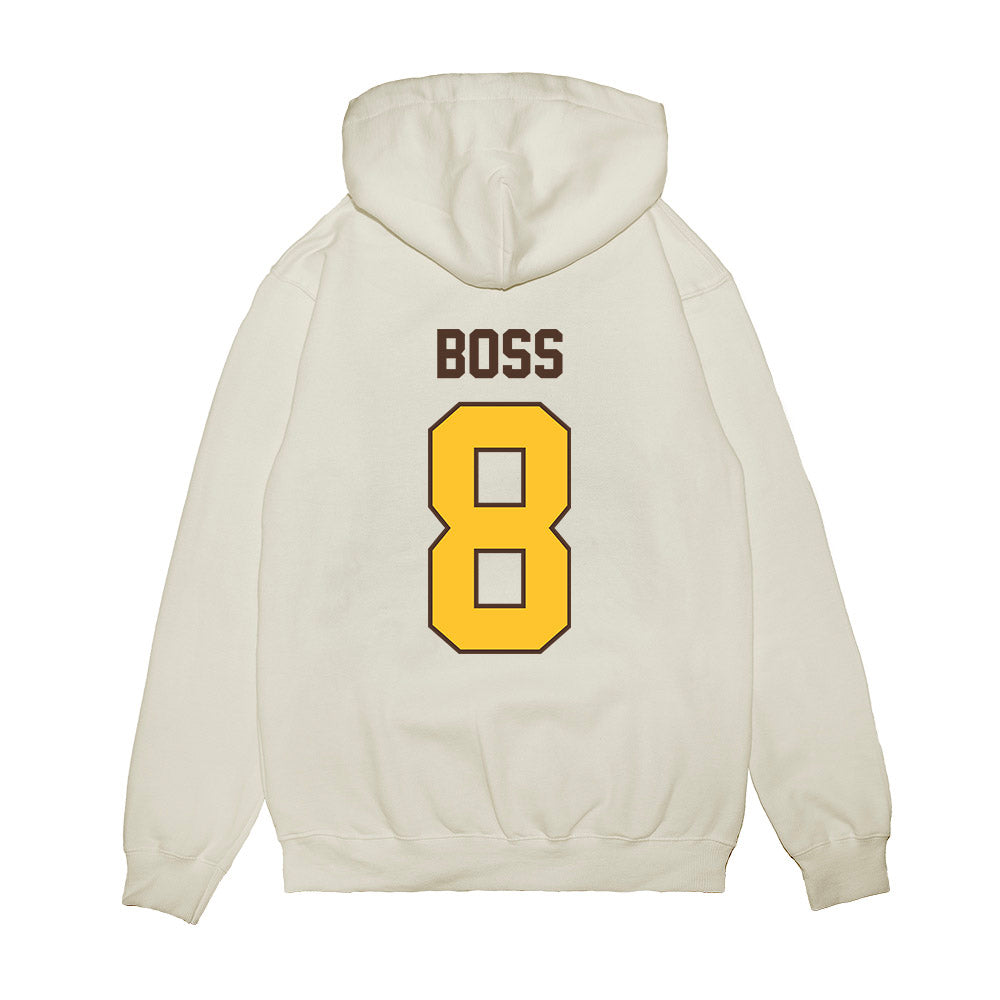 Wyoming - NCAA Football : Tyrese Boss - Vintage Helmet Premium Hooded Sweatshirt-1