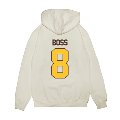 Wyoming - NCAA Football : Tyrese Boss - Vintage Helmet Premium Hooded Sweatshirt-1