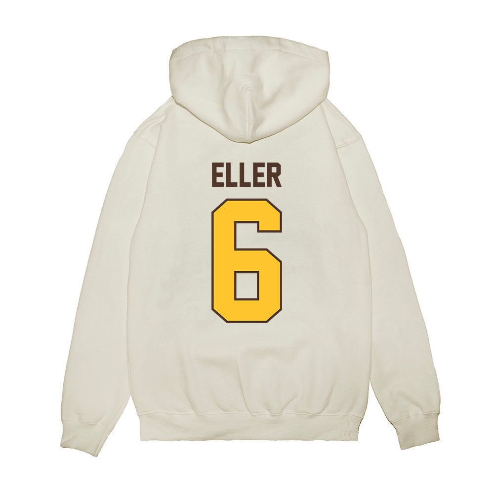 Wyoming - NCAA Football : Evan Eller - Vintage Helmet Premium Hooded Sweatshirt-1