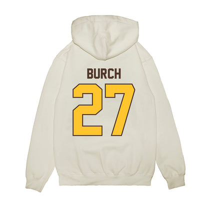 Wyoming - NCAA Football : Dontae Burch - Vintage Helmet Premium Hooded Sweatshirt-1