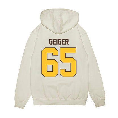 Wyoming - NCAA Football : Nathan Geiger - Vintage Helmet Premium Hooded Sweatshirt-1