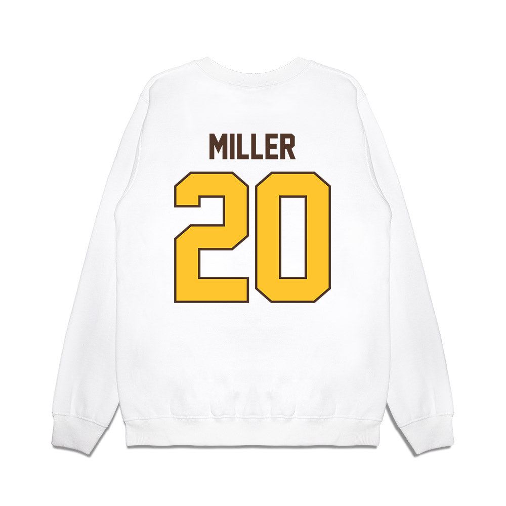 Wyoming - NCAA Football : Dainsus Miller - Vintage Helmet Premium Crewneck Sweatshirt-1