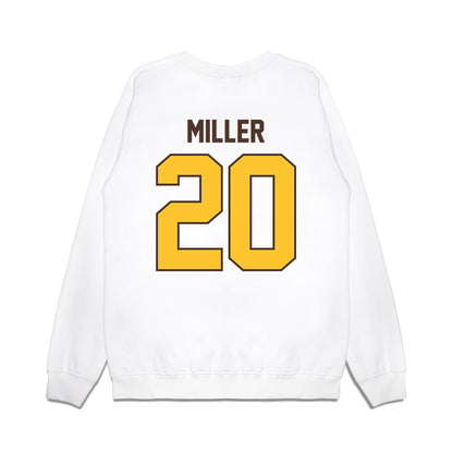 Wyoming - NCAA Football : Dainsus Miller - Vintage Helmet Premium Crewneck Sweatshirt-1