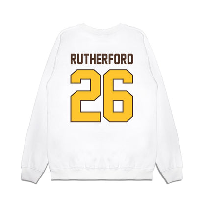 Wyoming - NCAA Football : Gary Rutherford - Vintage Helmet Premium Crewneck Sweatshirt-1