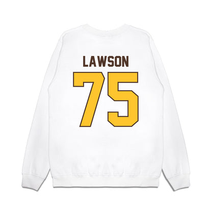 Wyoming - NCAA Football : Cooper Lawson - Vintage Helmet Premium Crewneck Sweatshirt-1