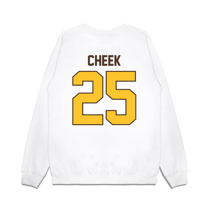 Wyoming - NCAA Football : Brooklyn Cheek - Vintage Helmet Premium Crewneck Sweatshirt-1