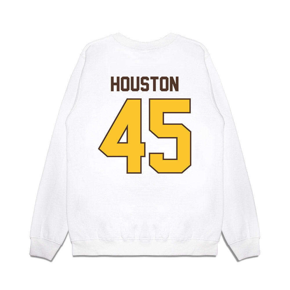 Wyoming - NCAA Football : Charlie Houston - Vintage Helmet Premium Crewneck Sweatshirt-1