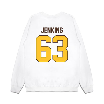Wyoming - NCAA Football : Braylon Jenkins - Vintage Helmet Premium Crewneck Sweatshirt-1