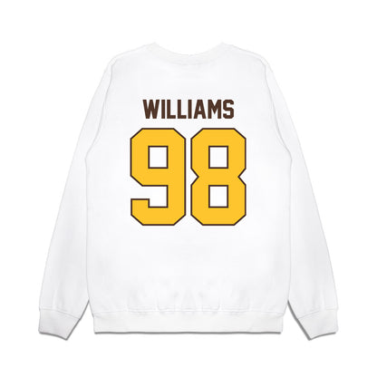 Wyoming - NCAA Football : Jayden Williams - Vintage Helmet Premium Crewneck Sweatshirt-1