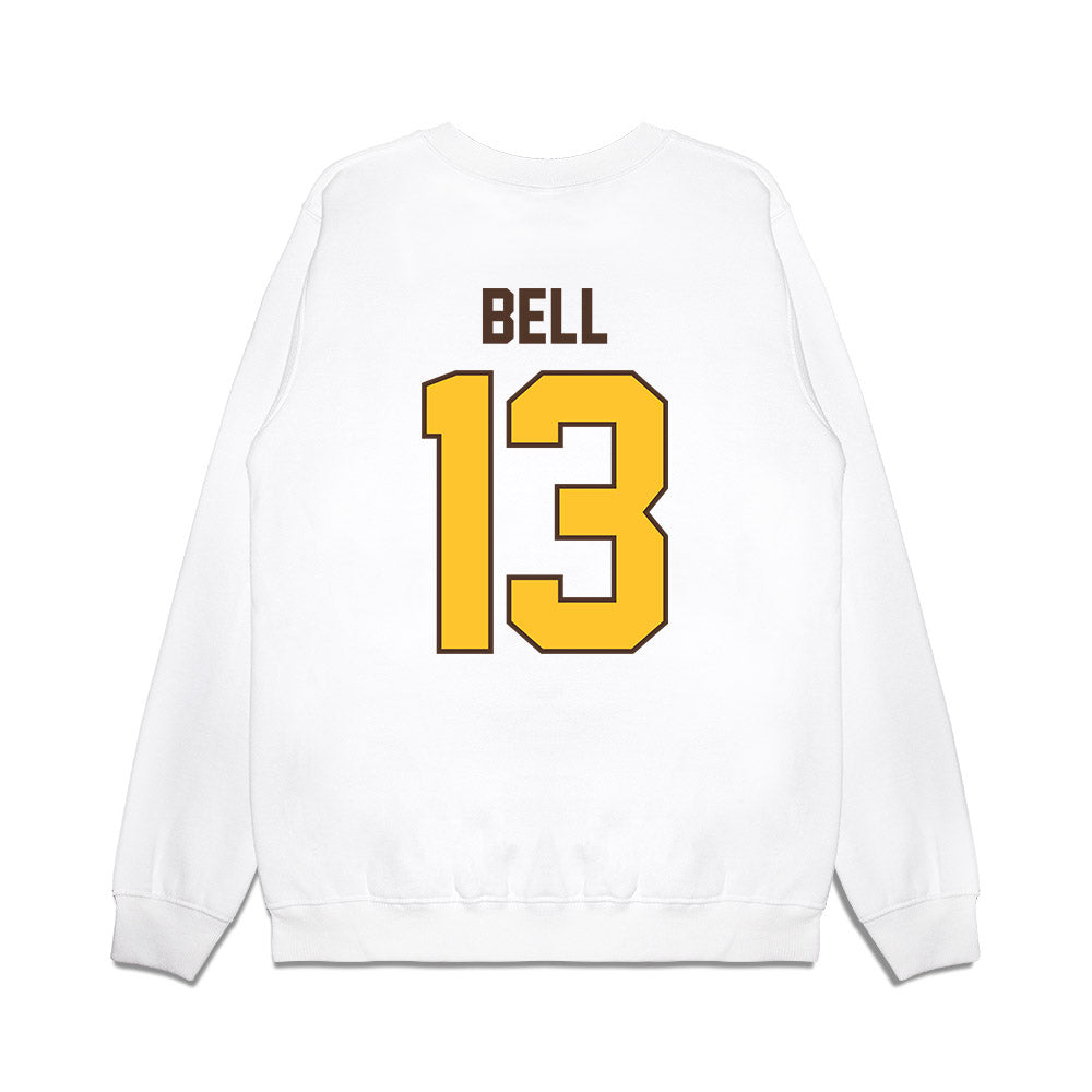 Wyoming - NCAA Football : Ian Bell - Vintage Helmet Premium Crewneck Sweatshirt-1