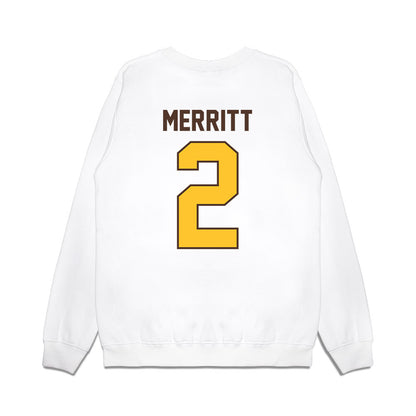 Wyoming - NCAA Football : Caleb Merritt - Vintage Helmet Premium Crewneck Sweatshirt-1