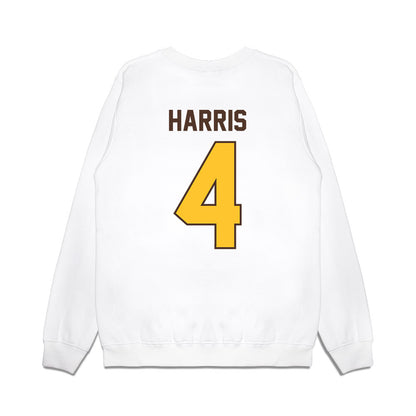 Wyoming - NCAA Football : Damashja Harris - Vintage Helmet Premium Crewneck Sweatshirt-1