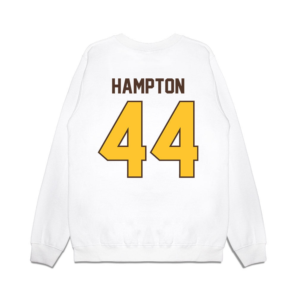 Wyoming - NCAA Football : Tyler Hampton - Vintage Helmet Premium Crewneck Sweatshirt-1