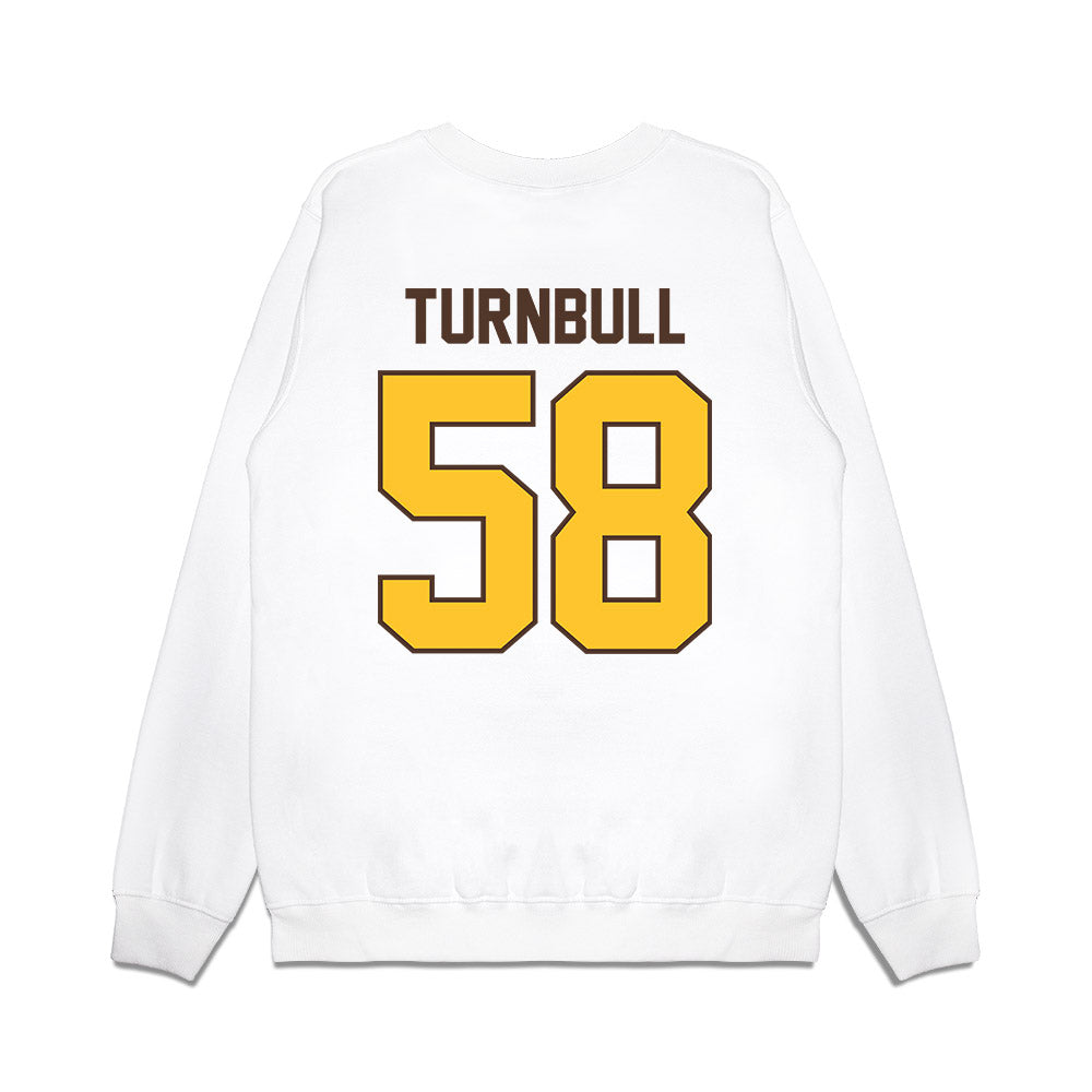Wyoming - NCAA Football : Jordan Turnbull - Vintage Helmet Premium Crewneck Sweatshirt-1