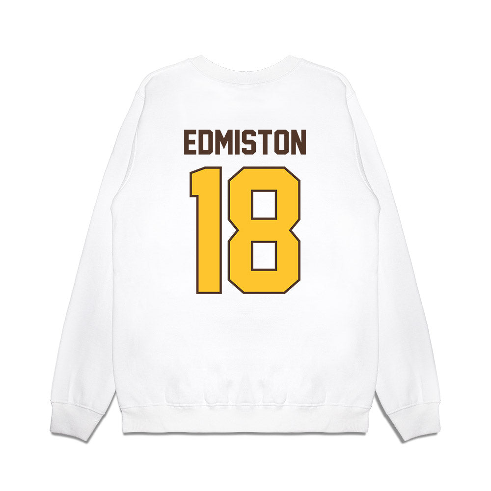 Wyoming - NCAA Football : Bart Edmiston - Vintage Helmet Premium Crewneck Sweatshirt-1