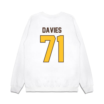 Wyoming - NCAA Football : Jake Davies - Vintage Helmet Premium Crewneck Sweatshirt-1