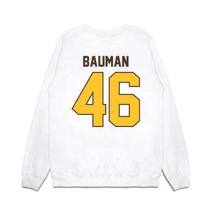 Wyoming - NCAA Football : Dash Bauman - Vintage Helmet Premium Crewneck Sweatshirt-1