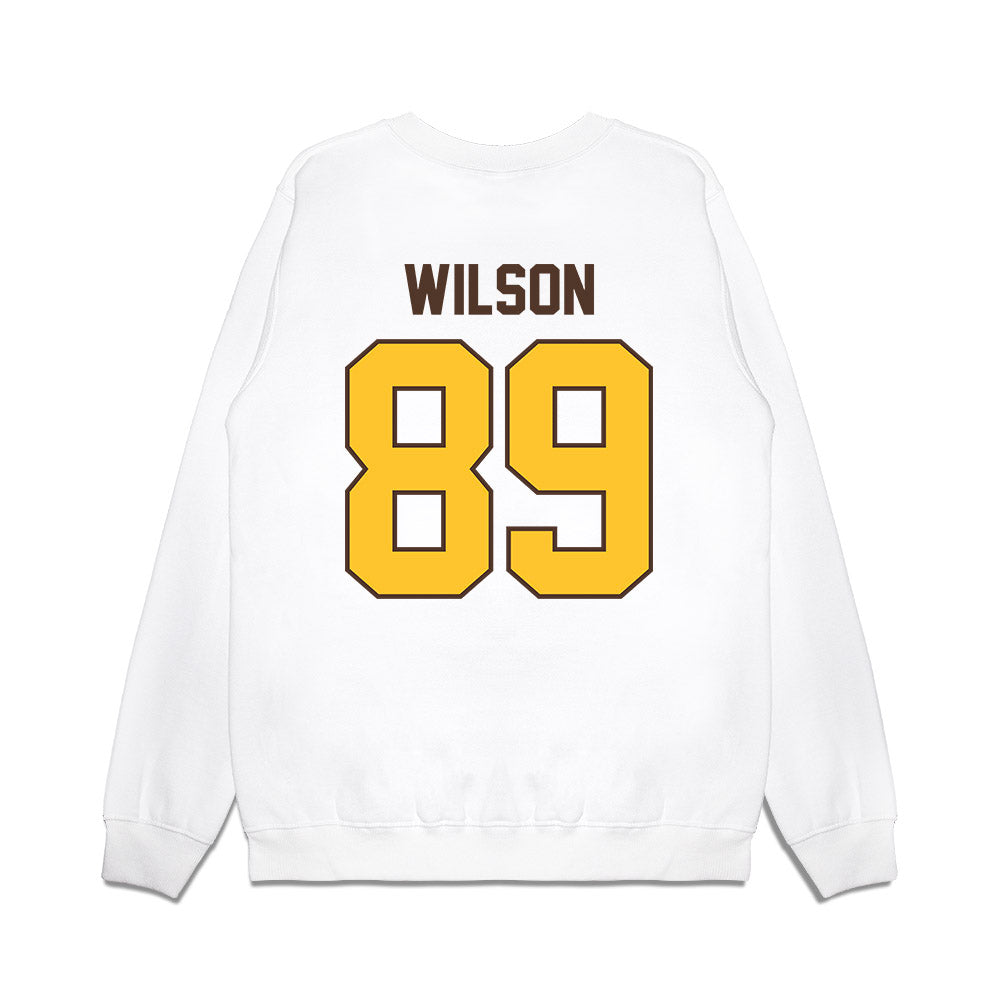 Wyoming - NCAA Football : Jake Wilson - Vintage Helmet Premium Crewneck Sweatshirt-1