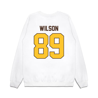 Wyoming - NCAA Football : Jake Wilson - Vintage Helmet Premium Crewneck Sweatshirt-1