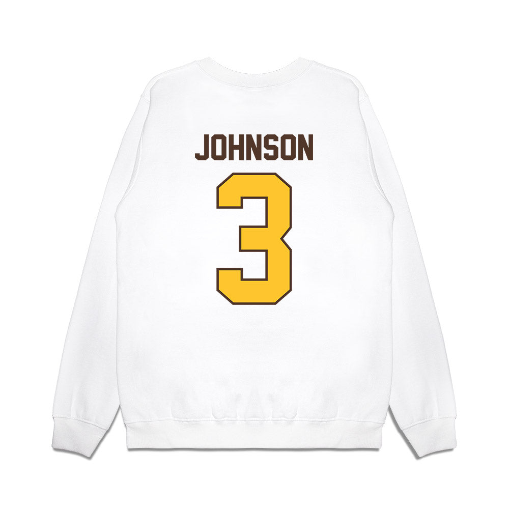 Wyoming - NCAA Football : Andrew Johnson - Vintage Helmet Premium Crewneck Sweatshirt-1