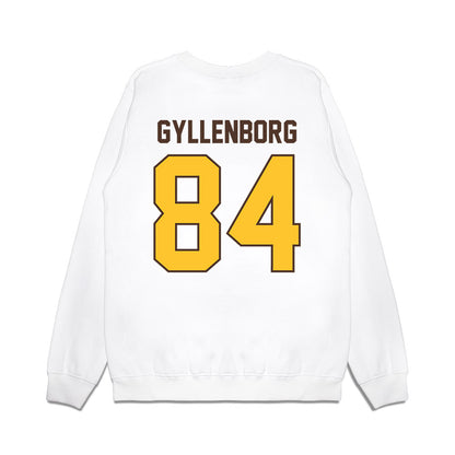 Wyoming - NCAA Football : John Michael Gyllenborg - Vintage Helmet Premium Crewneck Sweatshirt-1