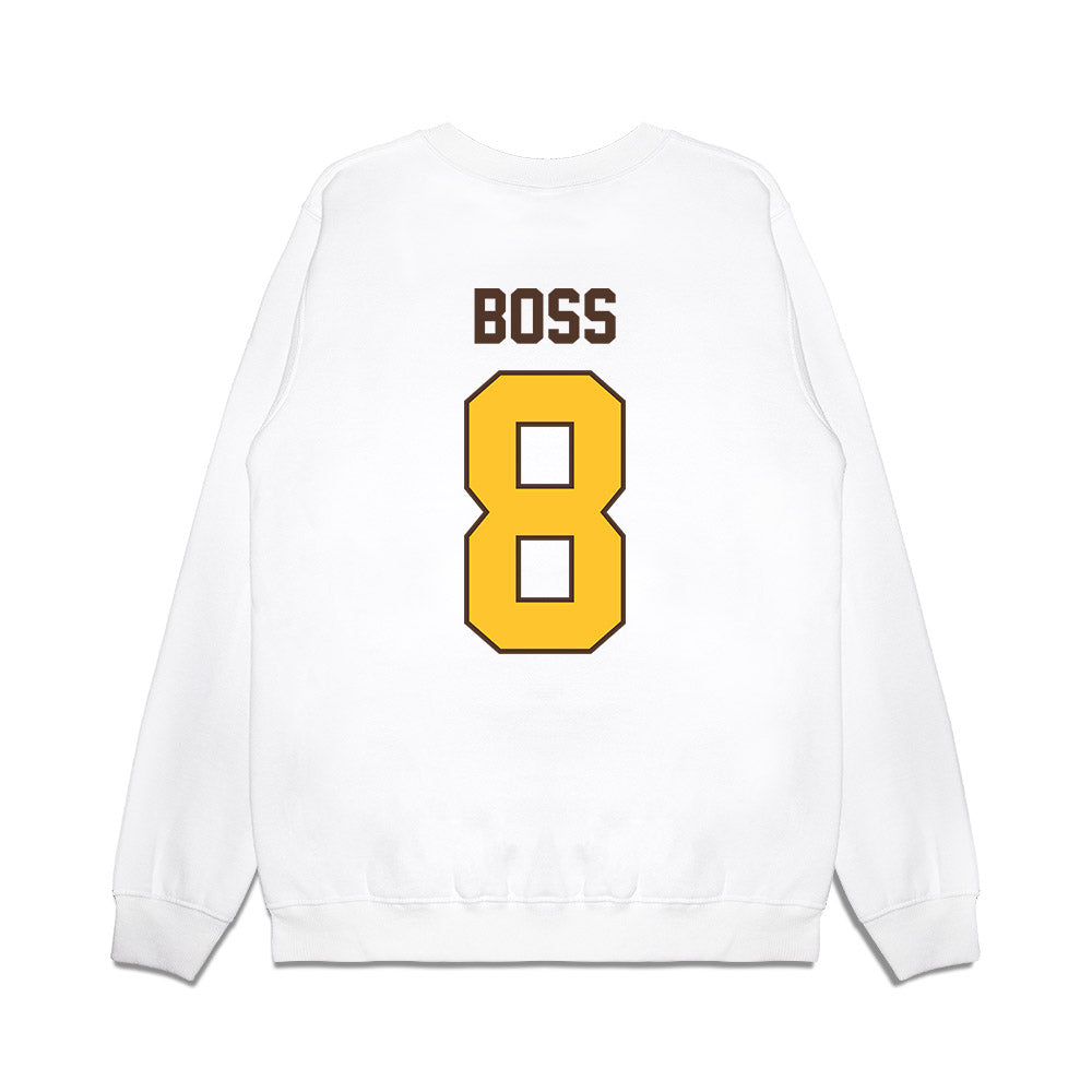 Wyoming - NCAA Football : Tyrese Boss - Vintage Helmet Premium Crewneck Sweatshirt-1