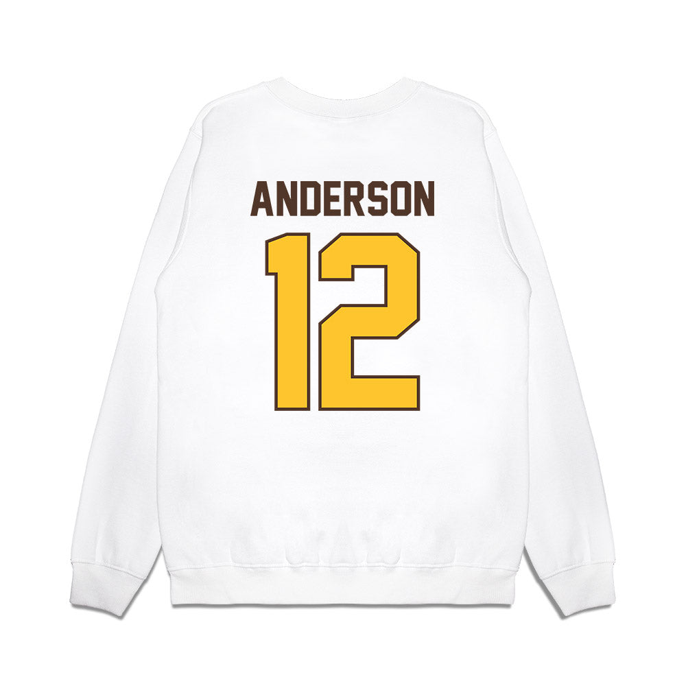 Wyoming - NCAA Football : Kaden Anderson - Vintage Helmet Premium Crewneck Sweatshirt-1