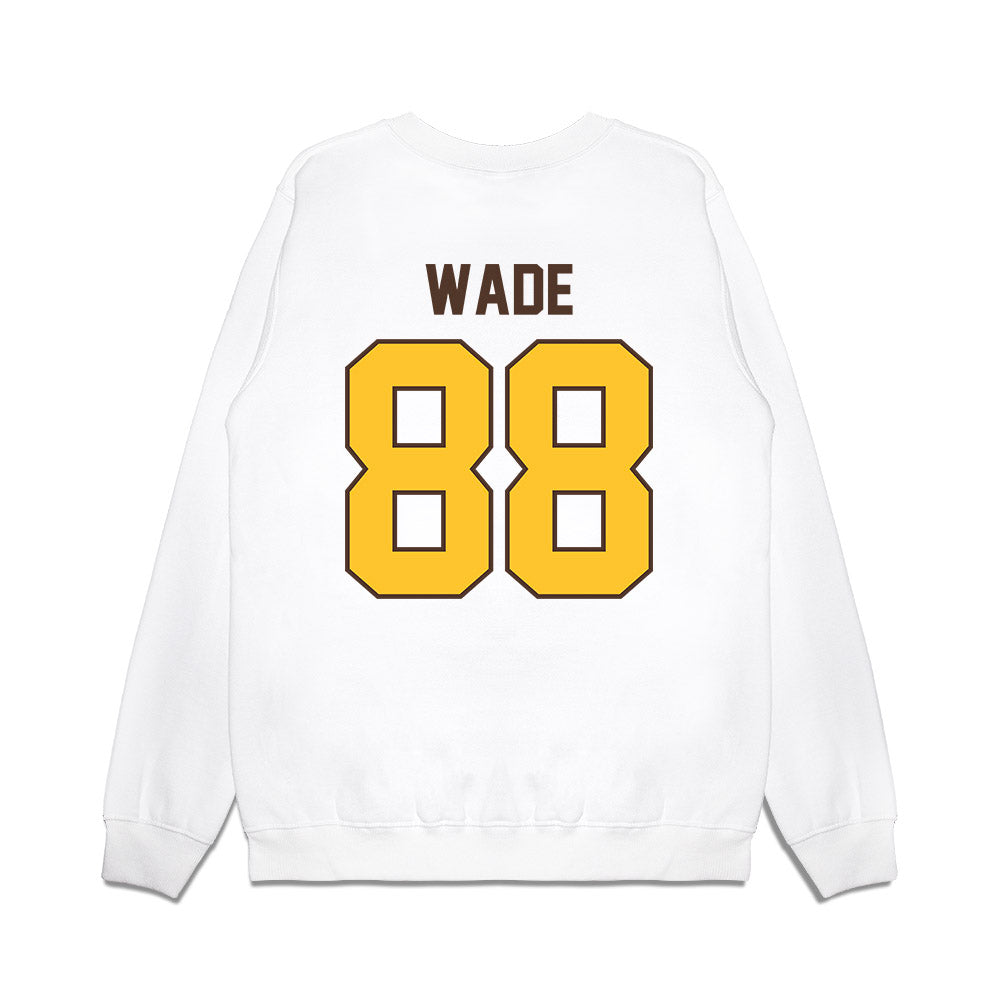 Wyoming - NCAA Football : Tell Wade - Vintage Helmet Premium Crewneck Sweatshirt-1