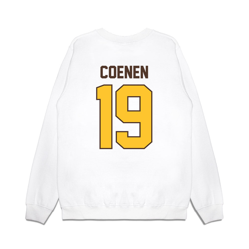Wyoming - NCAA Football : Charlie Coenen - Vintage Helmet Premium Crewneck Sweatshirt-1