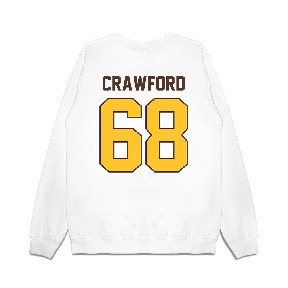 Wyoming - NCAA Football : Cody Crawford - Vintage Helmet Premium Crewneck Sweatshirt-1