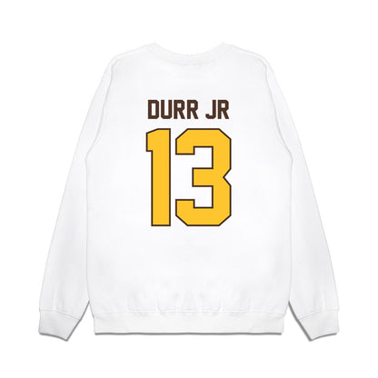 Wyoming - NCAA Football : Chris Durr jr - Vintage Helmet Premium Crewneck Sweatshirt-1