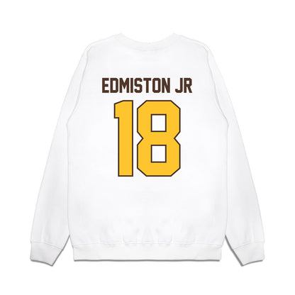 Wyoming - NCAA Football : Bart Edmiston Jr - Vintage Helmet Premium Crewneck Sweatshirt-1