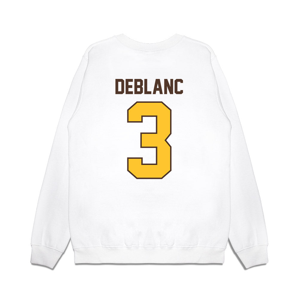 Wyoming - NCAA Football : Deion DeBlanc - Vintage Helmet Premium Crewneck Sweatshirt-1