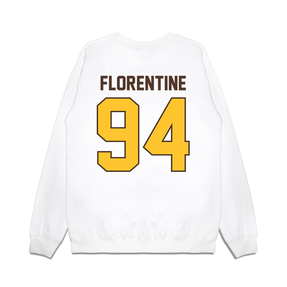 Wyoming - NCAA Football : Ben Florentine - Vintage Helmet Premium Crewneck Sweatshirt-1