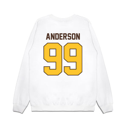 Wyoming - NCAA Football : Keelan Anderson - Vintage Helmet Premium Crewneck Sweatshirt-1