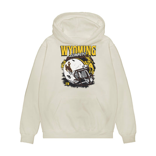 Wyoming - NCAA Football : Ethan Stuhlsatz - Vintage Helmet Premium Hooded Sweatshirt-0