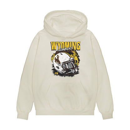 Wyoming - NCAA Football : Bart Edmiston - Vintage Helmet Premium Hooded Sweatshirt-0