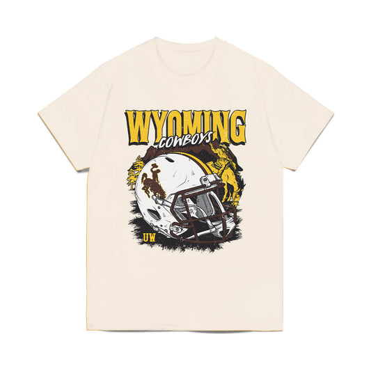 Wyoming - NCAA Football : Kaden Anderson - Vintage Helmet Comfort Colors T-Shirt-0