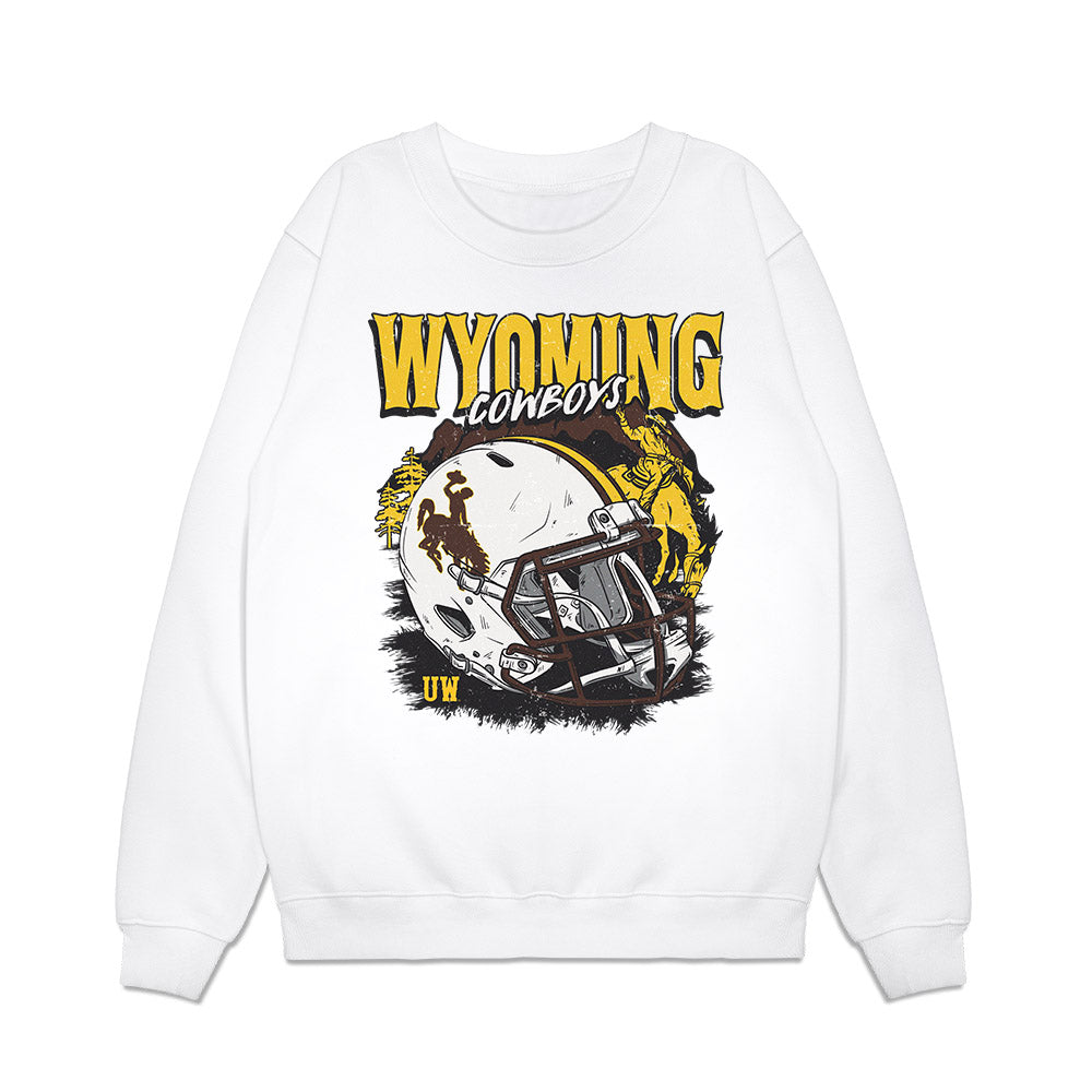 Wyoming - NCAA Football : Terron Kellman - Vintage Helmet Premium Crewneck Sweatshirt-0