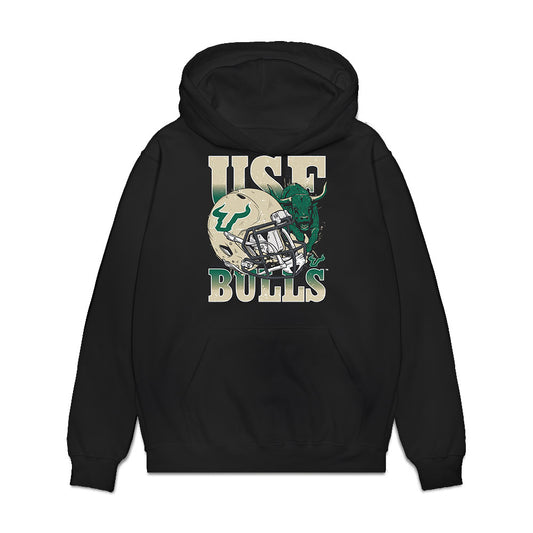 USF - NCAA Football : Amari Jones - Vintage Helmet Premium Hooded Sweatshirt-0