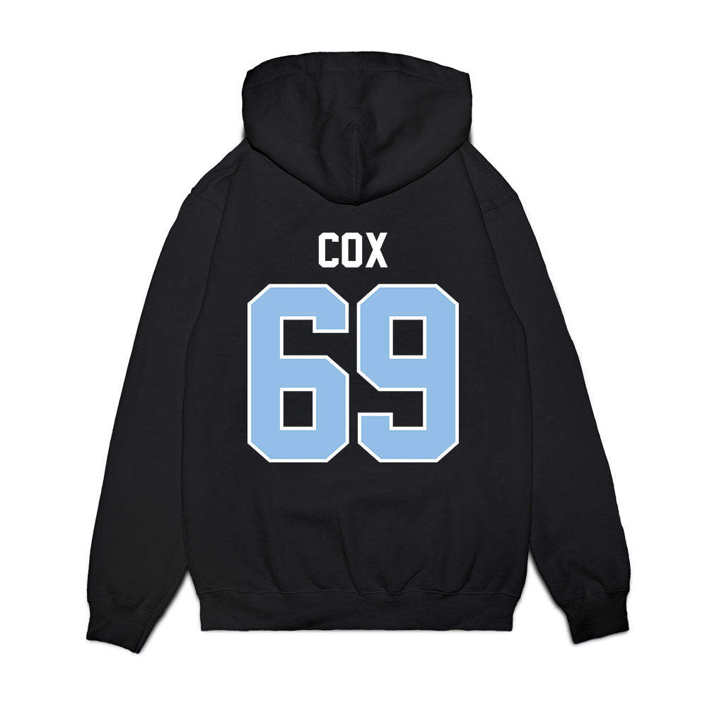 Old Dominion - NCAA Football : Logan Cox - Vintage Helmet Premium Hooded Sweatshirt-1