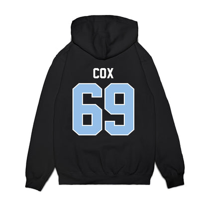 Old Dominion - NCAA Football : Logan Cox - Vintage Helmet Premium Hooded Sweatshirt-1