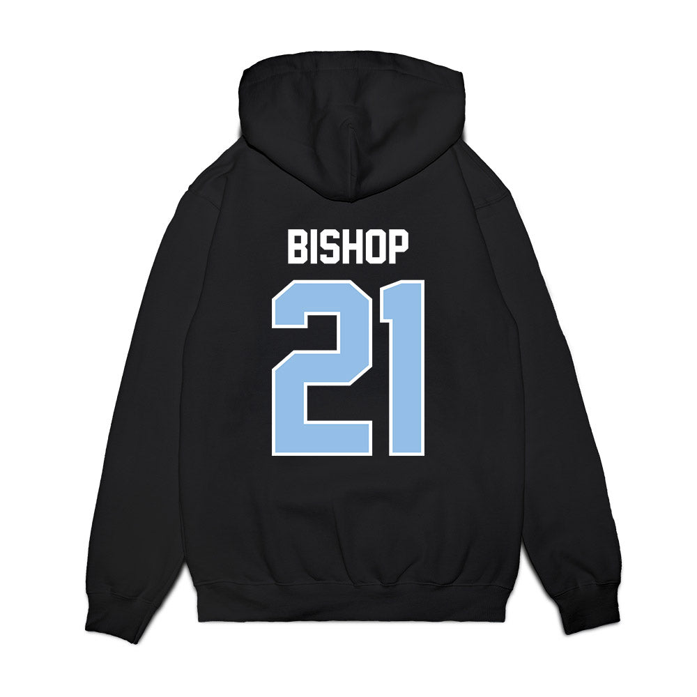 Old Dominion - NCAA Football : Caleb Bishop - Vintage Helmet Premium Hooded Sweatshirt-1