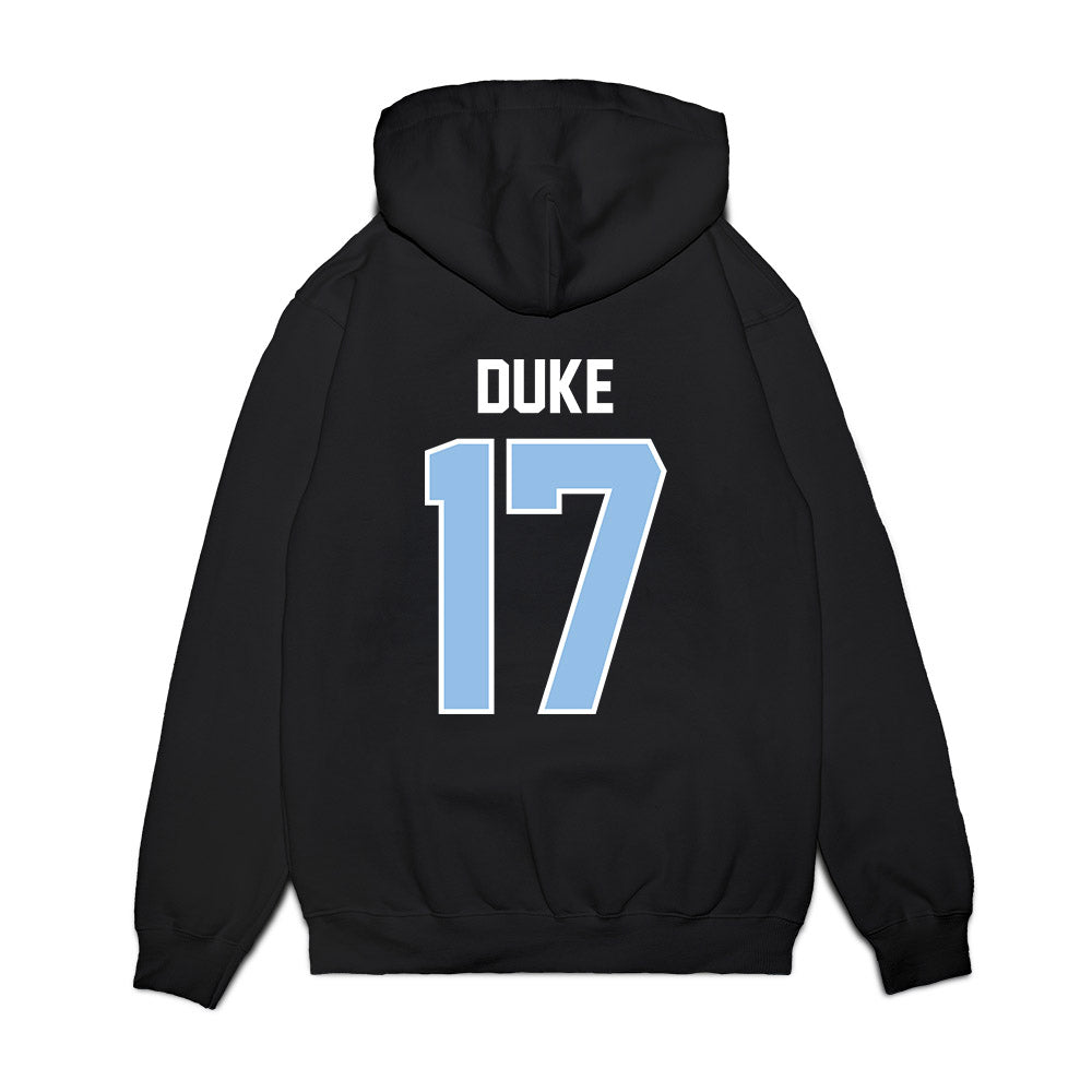 Old Dominion - NCAA Football : Damon Duke - Vintage Helmet Premium Hooded Sweatshirt-1
