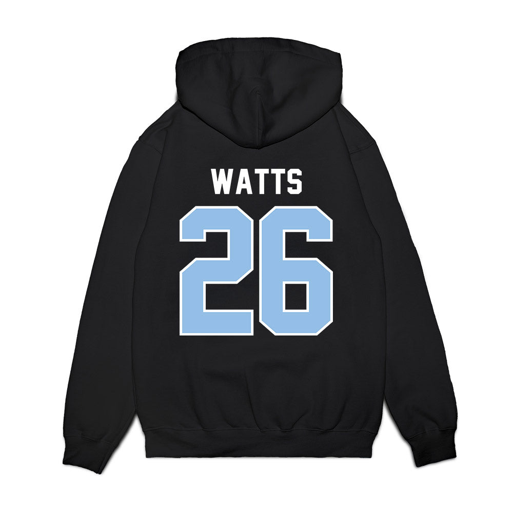 Old Dominion - NCAA Football : Justin Watts - Vintage Helmet Premium Hooded Sweatshirt-1