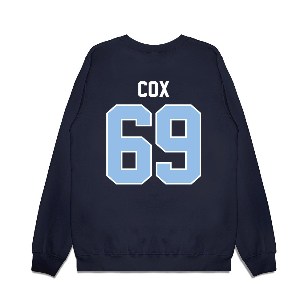 Old Dominion - NCAA Football : Logan Cox - Vintage Helmet Premium Crewneck Sweatshirt-1